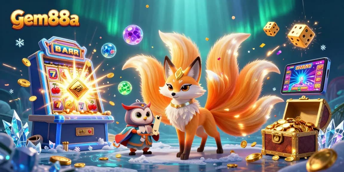 Engage with gem88a's colorful casino spirit as it dances amidst a jackpot of winning symbols.