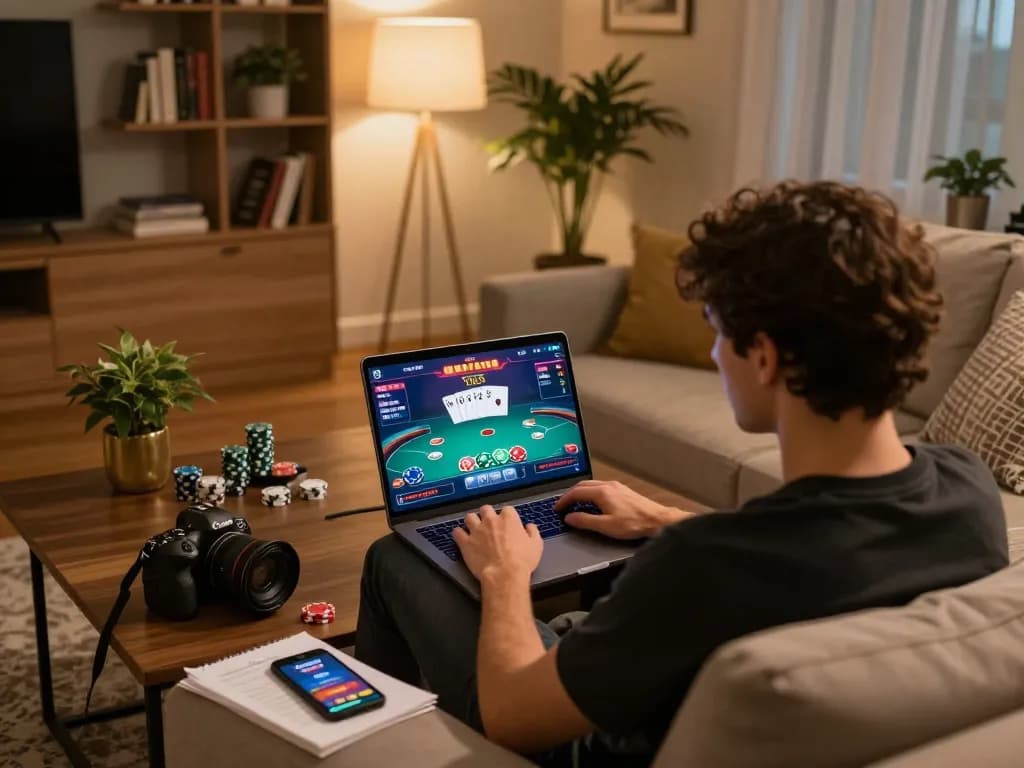 b52club user engaging in online poker gameplay, showcasing a vibrant digital gaming interface