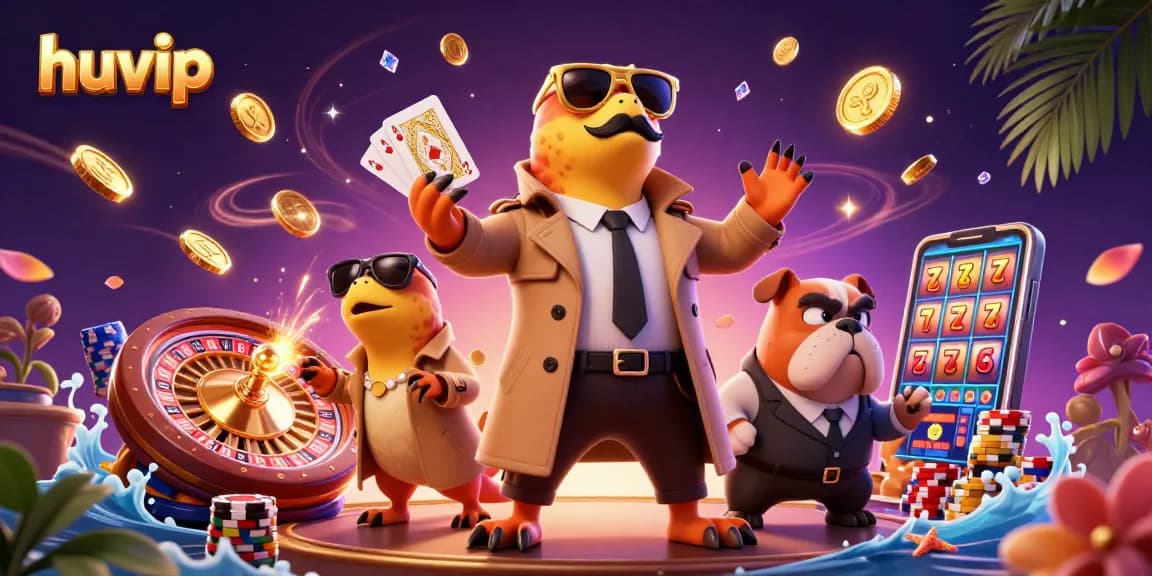 Experience thrilling game action at huvip with colorful characters and vibrant casino elements.