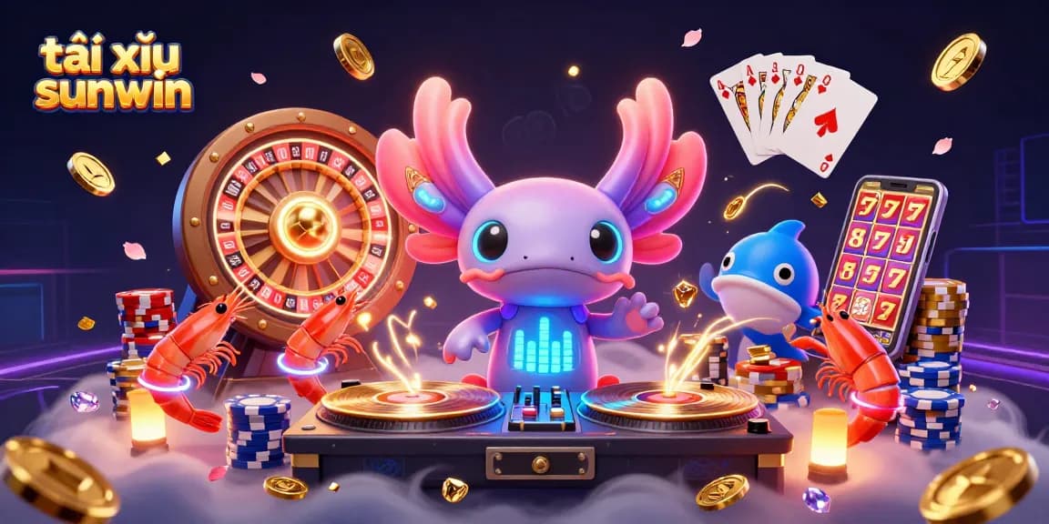 Play tài xỉu sunwin with vibrant, dynamic 3D characters and casino elements.