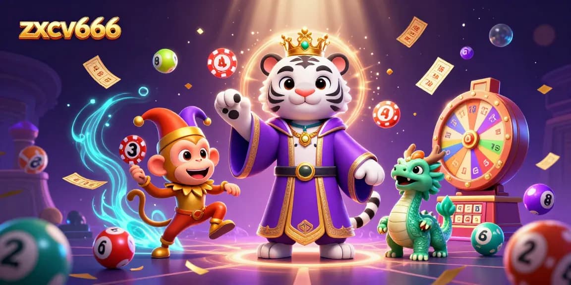 Engage with zxcv666 and win big in this vibrant casino illustration featuring exciting game elements.