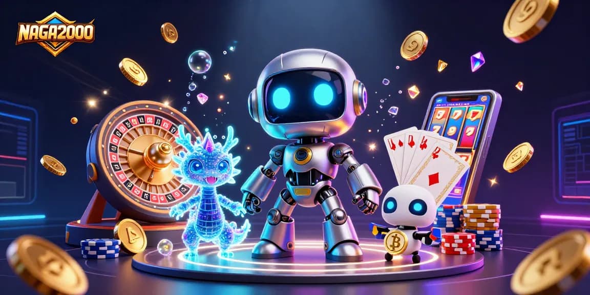 Rasakan momen kemenangan di NAGA2000 dengan suasana kasino yang penuh aksi yang menampilkan maskot robot yang mendebarkan.