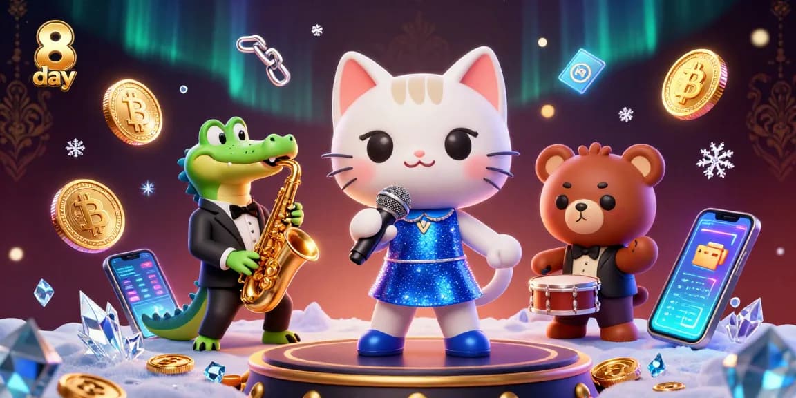 Experience the vibrant entertainment of 8 day online casino with dynamic characters in a rich, colorful scene.