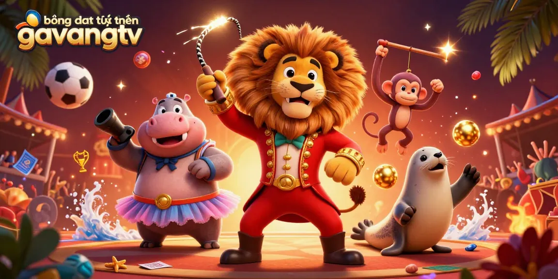 bóng đá trực tuyến gavangtv showcases a vibrant scene of gambling action with cartoon characters in a dynamic casino setting