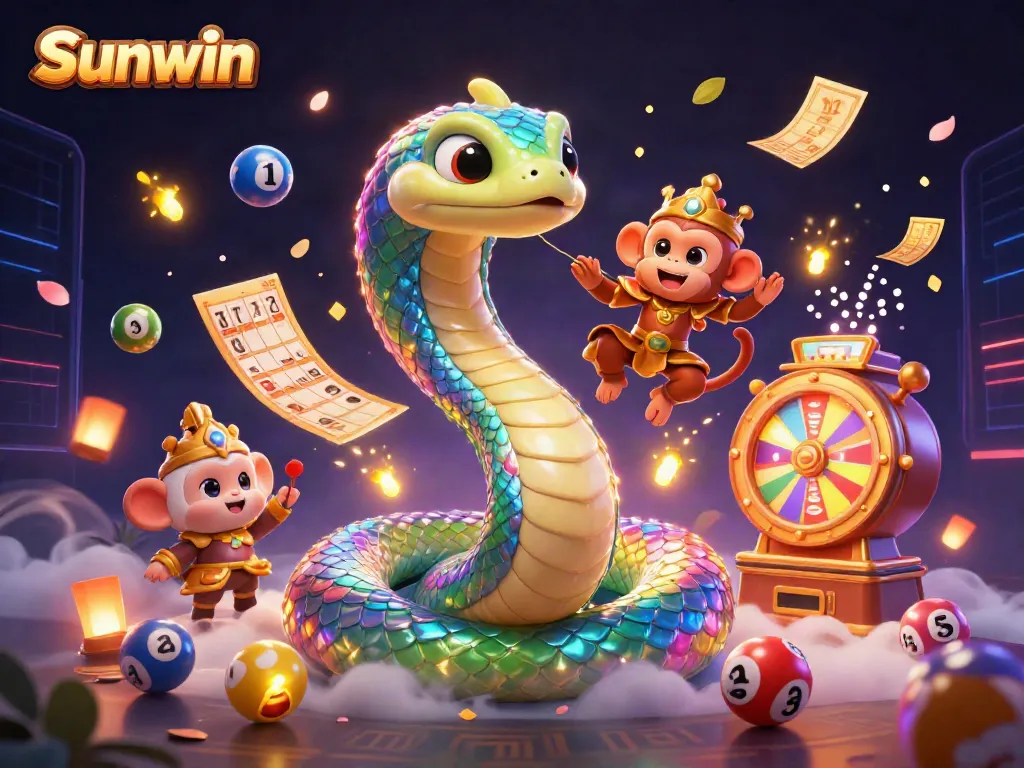 Engage in thrilling gaming experiences with Sunwin, featuring vibrant characters and dynamic lottery elements.