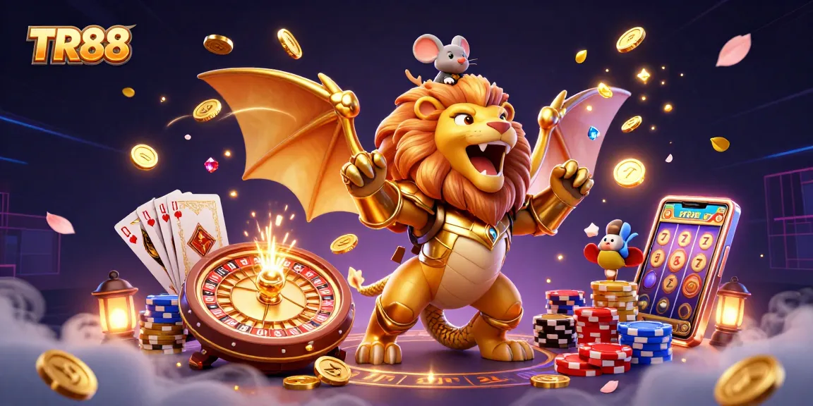 TR88 showcases an exhilarating casino adventure with a chimera character and thrilling gambling elements.