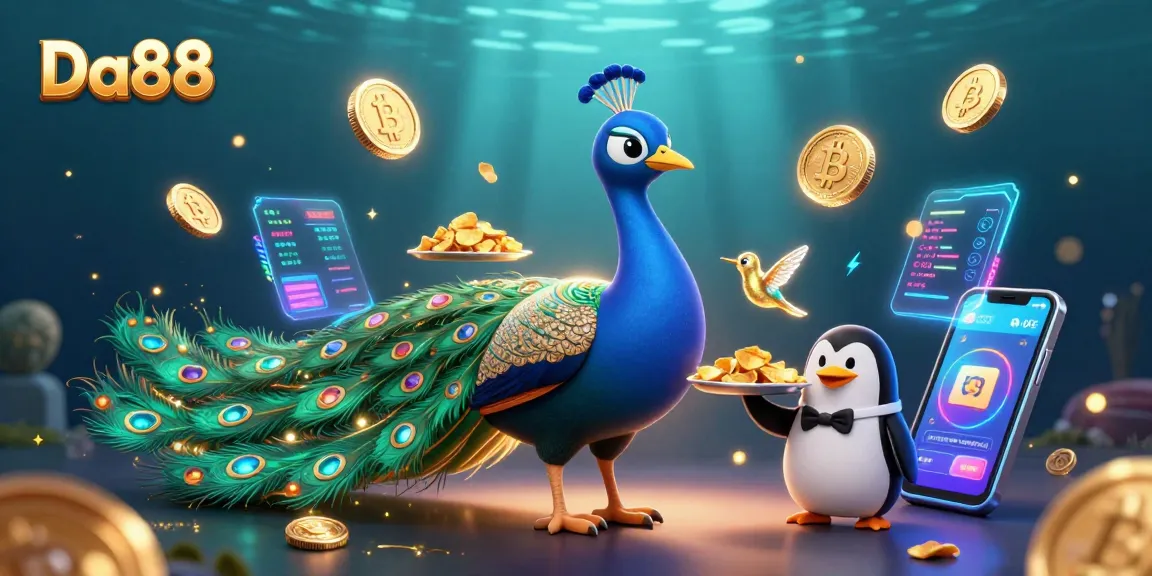 Experience thrilling gameplay with Da88 in this vibrant casino-themed digital art.