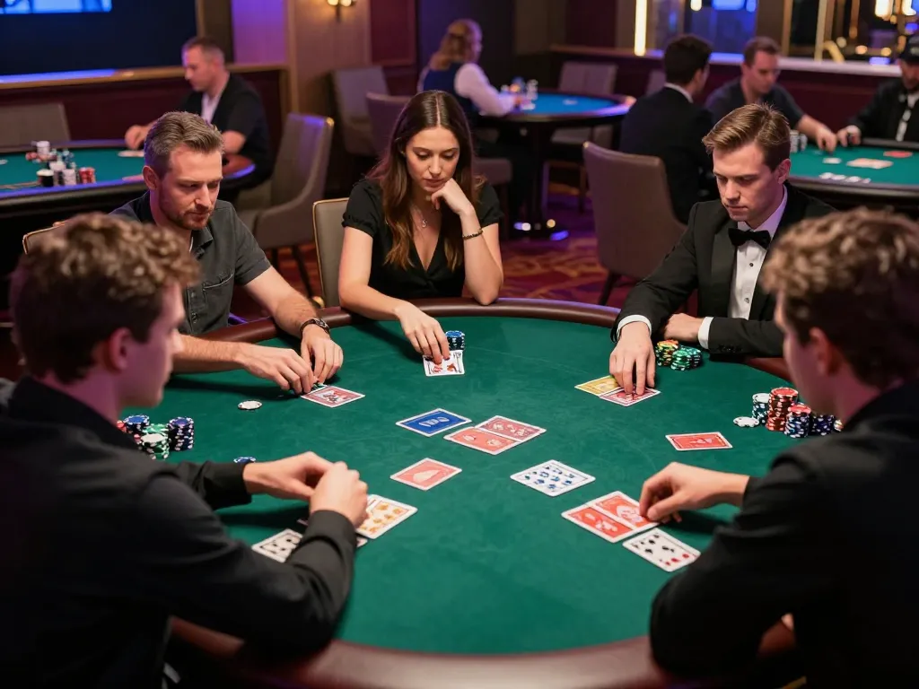 Players compete in an exciting poker game at RR88 casino, showcasing strategy and fun.
