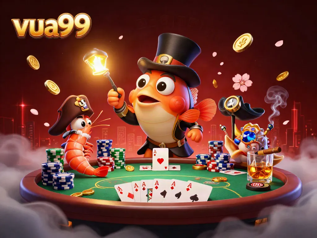 Explore exciting games at vua99 with dynamic characters playing poker excitement!