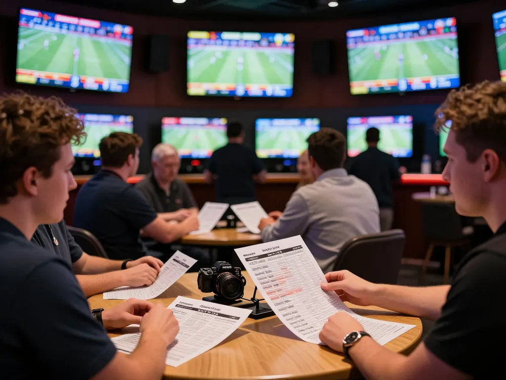 Betting enthusiasts analyzing keo nha cai odds during an exciting live sports event at the sportsbook
