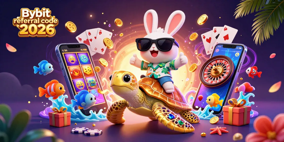 Spin winnings with the Bybit referral code 2026 in an engaging tropical casino scene.