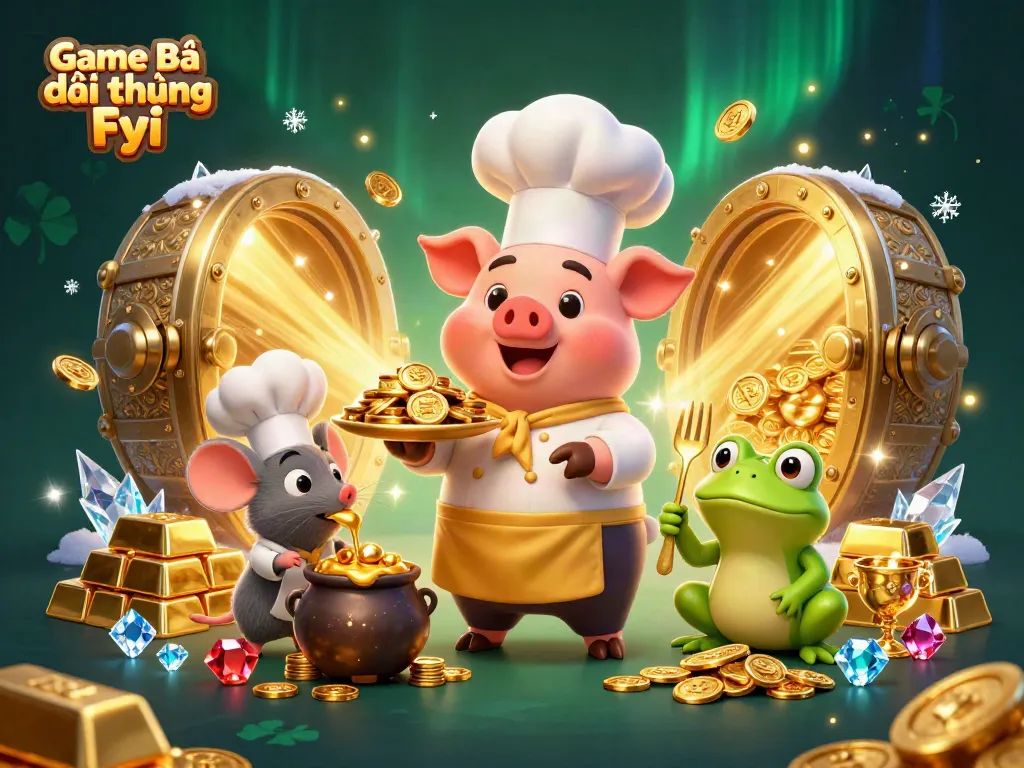 Experience thrilling fun with Game Bài Đổi Thưởng Fyi featuring vibrant casino characters and treasures.