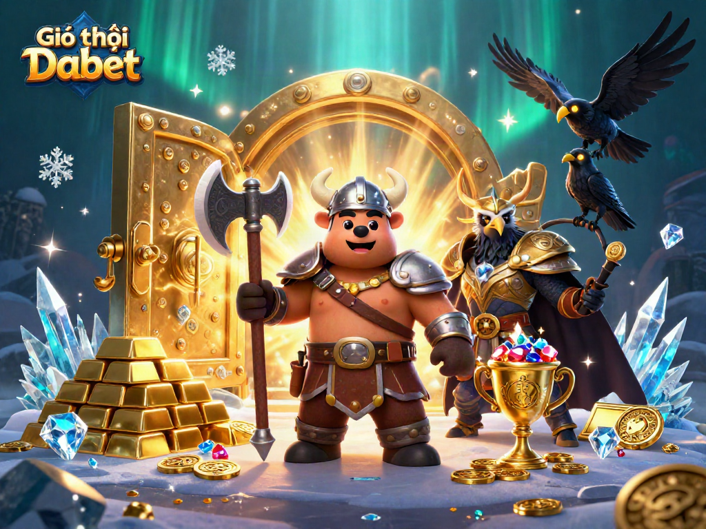 Engage with Giới thiệu Dabet, showcasing an epic 3D Viking-inspired casino adventure.