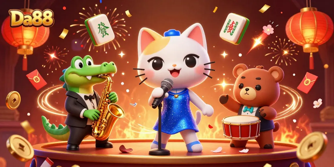 Experience the thrill of Da88 with a vibrant casino performance by unique animated characters.