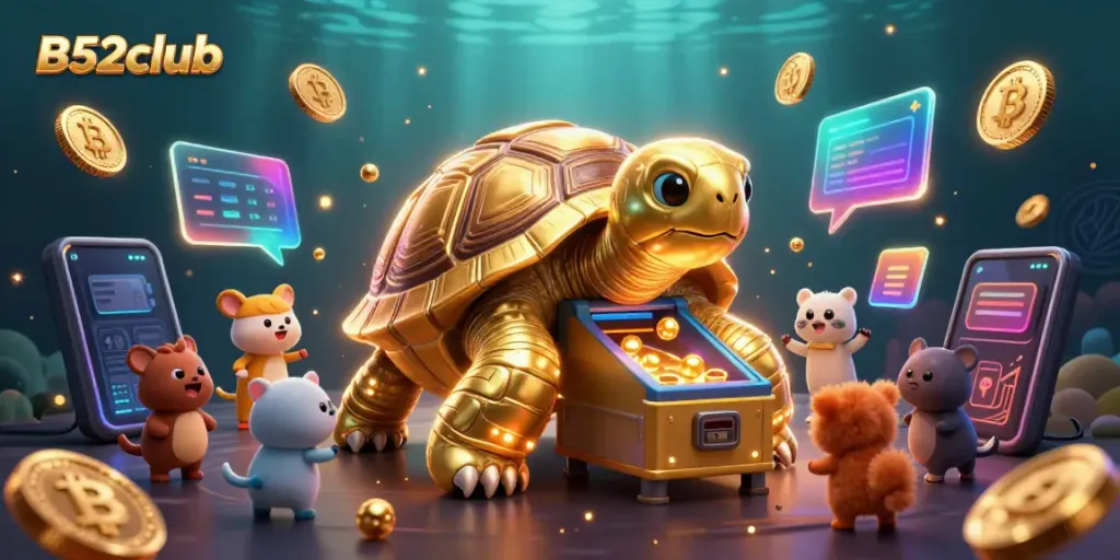 Experience thrilling gameplay at B52club with this vibrant 3D casino illustration.