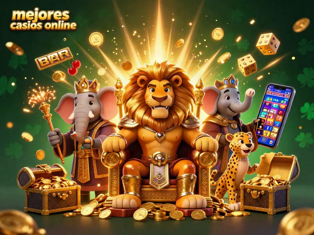 Mejores casinos online para jugar y ganar, con un rey de póker, elefante sabio y mensajero veloz.