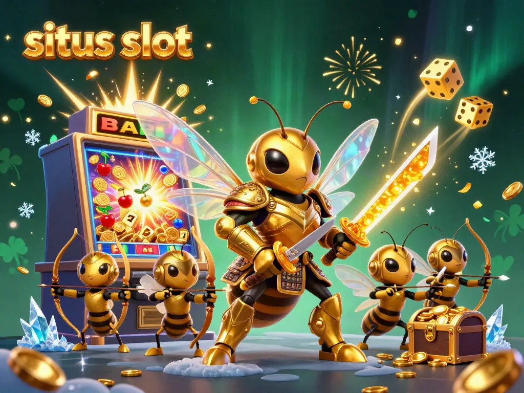 Engage in exciting gameplay at situs slot, featuring a vibrant slot machine and dynamic characters.