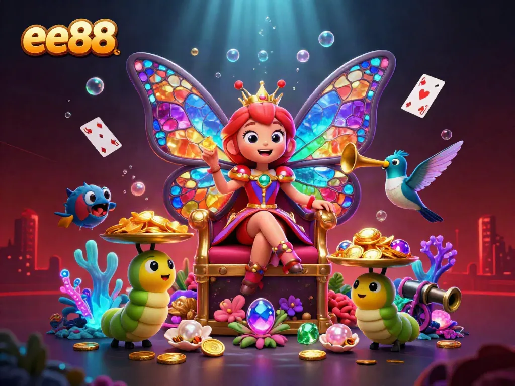 Experience the enchanting world of ee88 with a vibrant underwater casino scene filled with treasure and excitement.