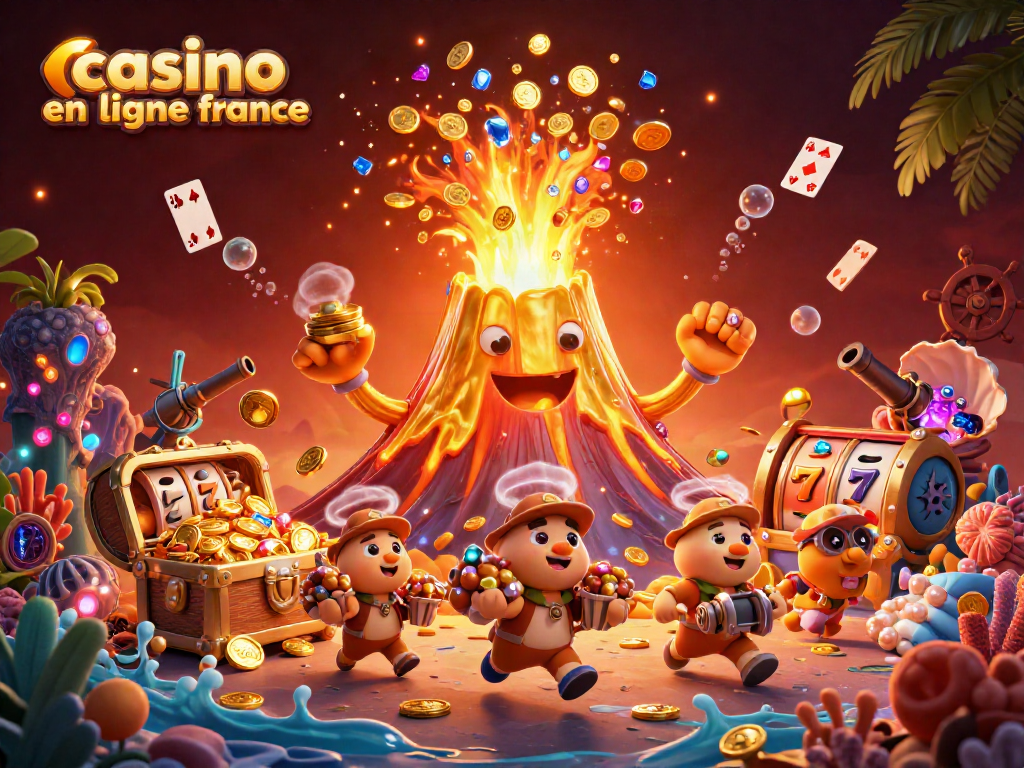 Actionner des jeux au casino en ligne France avec un volcan doré éclatant de richesses.