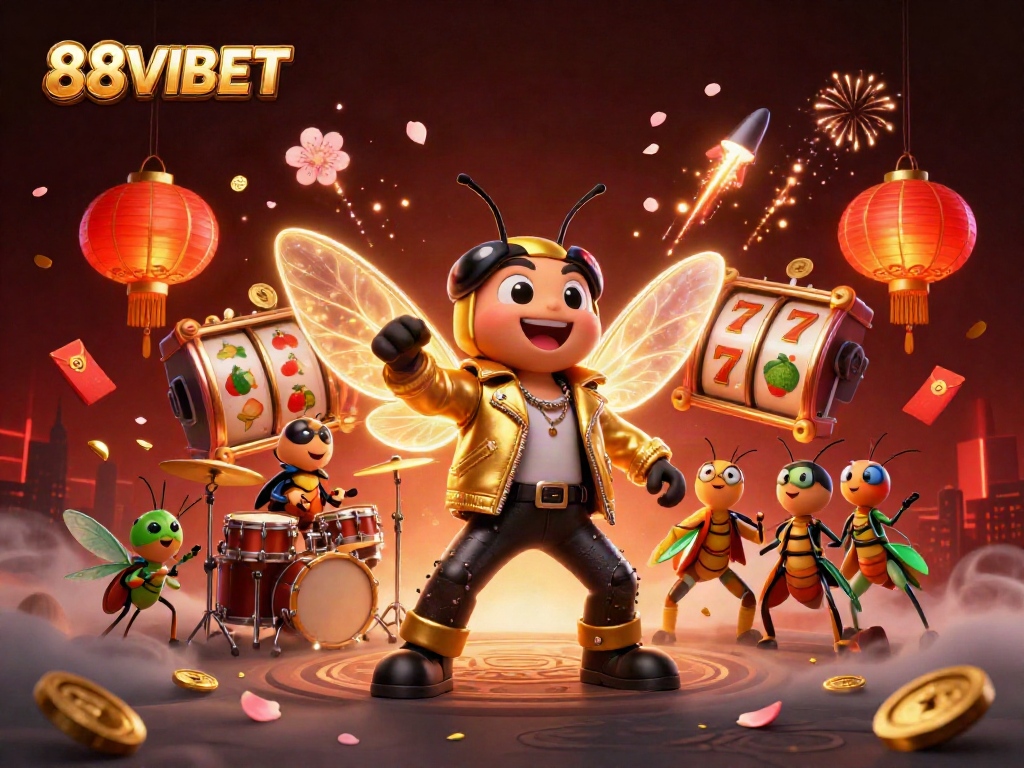 Engage with 88VBET's vibrant casino scene showcasing dynamic characters and exciting activities in a rich 3D display.