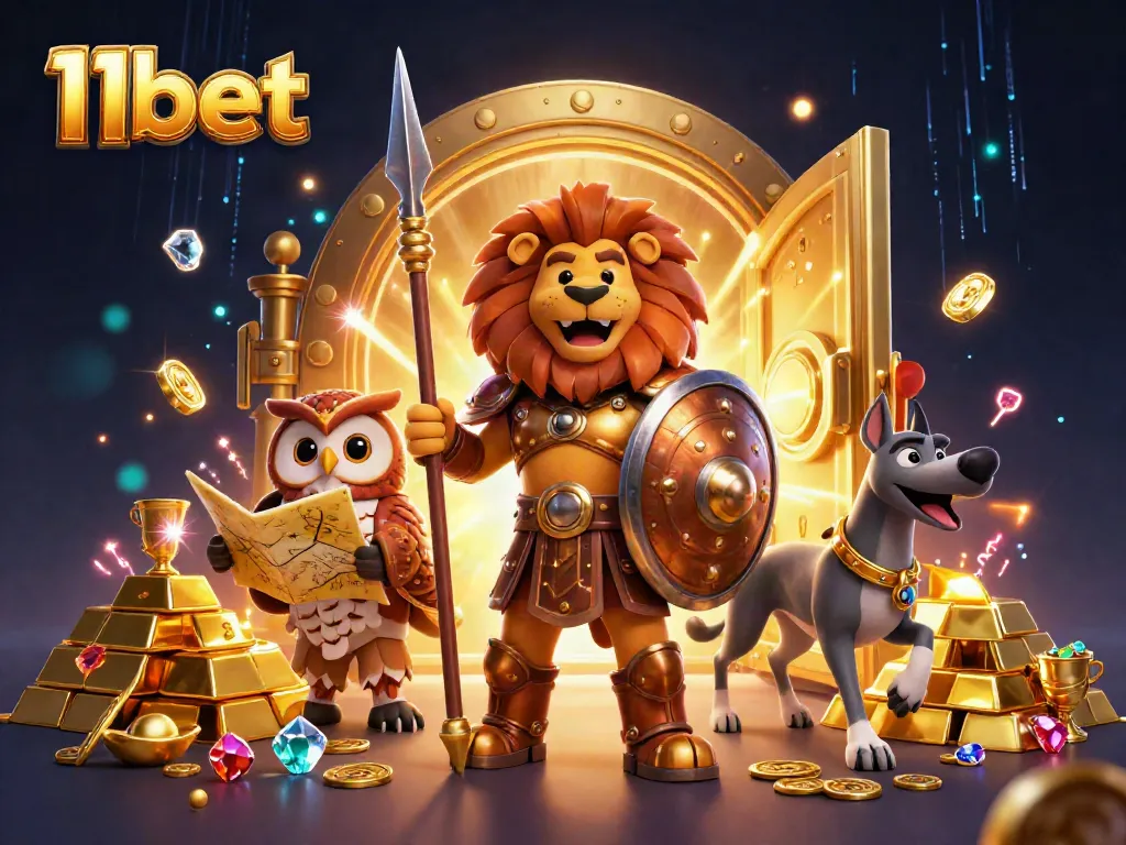 Engage in thrilling 11bet casino adventures, highlighted by a Spartan lion, owl strategist, and greyhound messenger.
