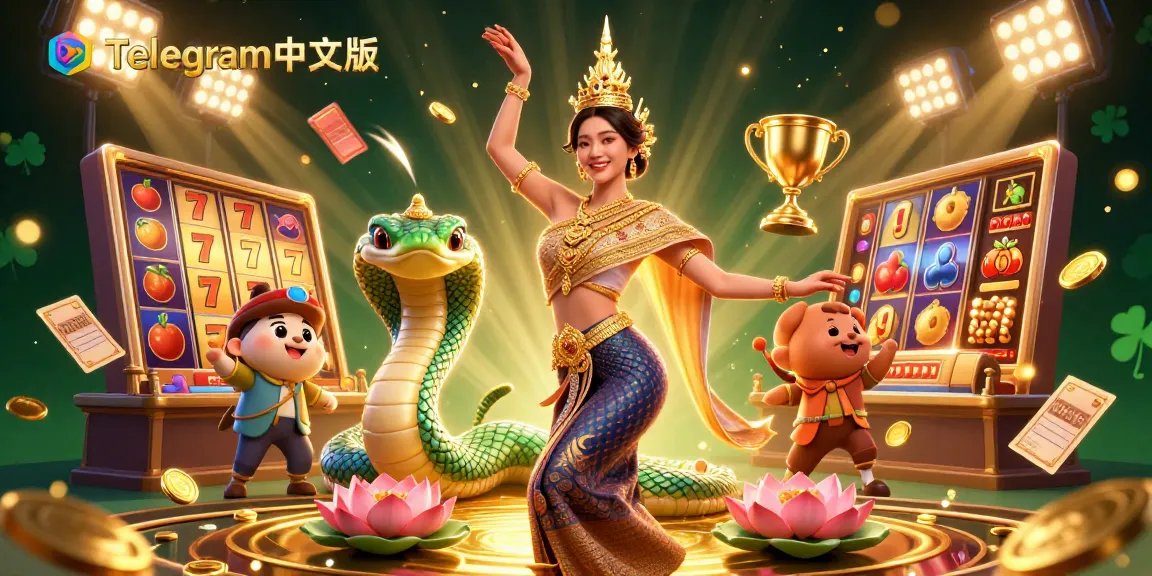 在这幅充满活力的3D赌场插图中,与Telegram中文版互动,图中融入了传统泰国元素和现代游戏。
