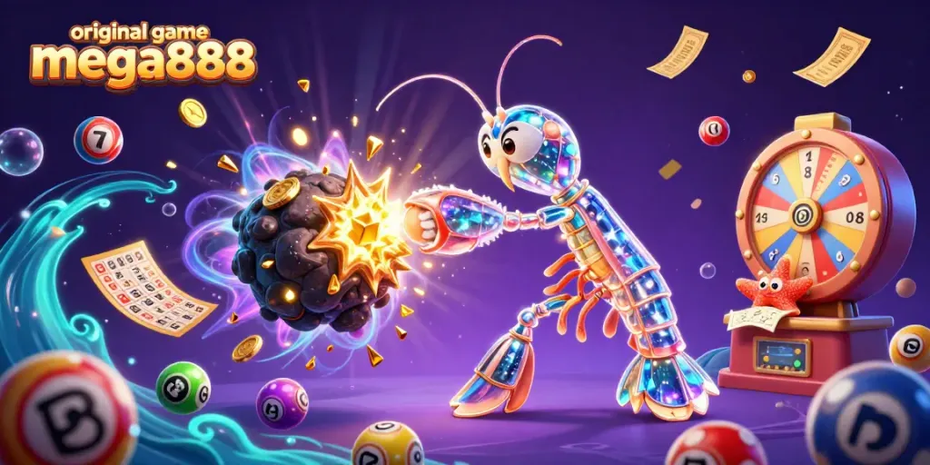 Engage in the thrilling original game mega888 with vibrant cosmic visuals and dynamic elements.