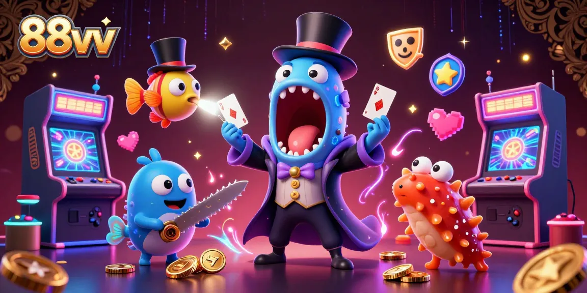 Engage with 88vv’s vibrant magic scene of casino dynamics featuring deep-sea creatures performing tricks.