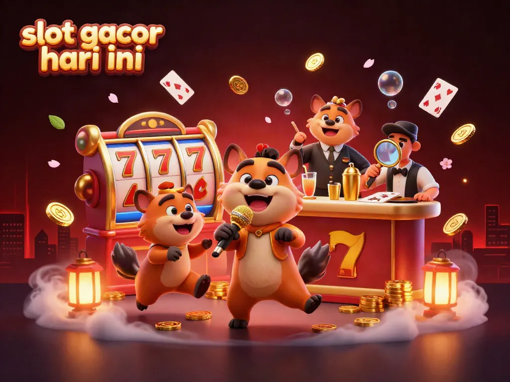 Experience the excitement of slot gacor hari ini with vibrant hyenas running a lively casino scene!