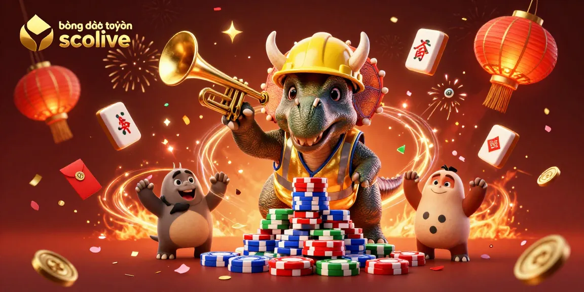 Engage in bóng đá trực tuyến socolive with a vibrant celebration showcasing dynamic 3D characters, lively elements, and energy.