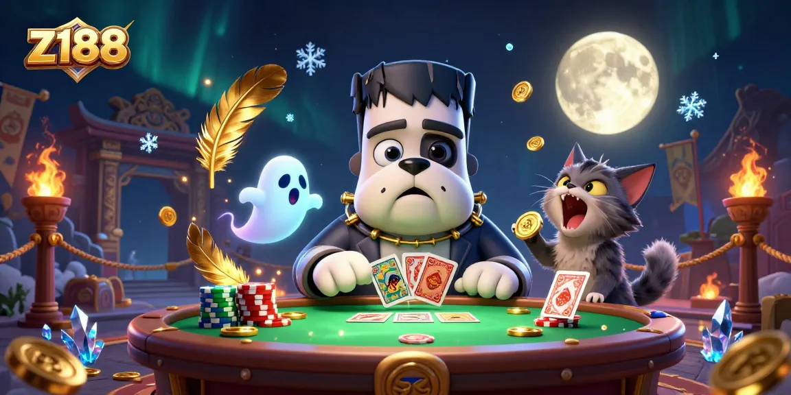 Experience thrilling gameplay at z188 with a lively 3D casino scene featuring unique characters and vibrant elements.