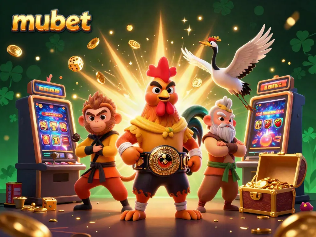 Win big with mubet in this lively 3D casino scene featuring dynamic characters and elements.