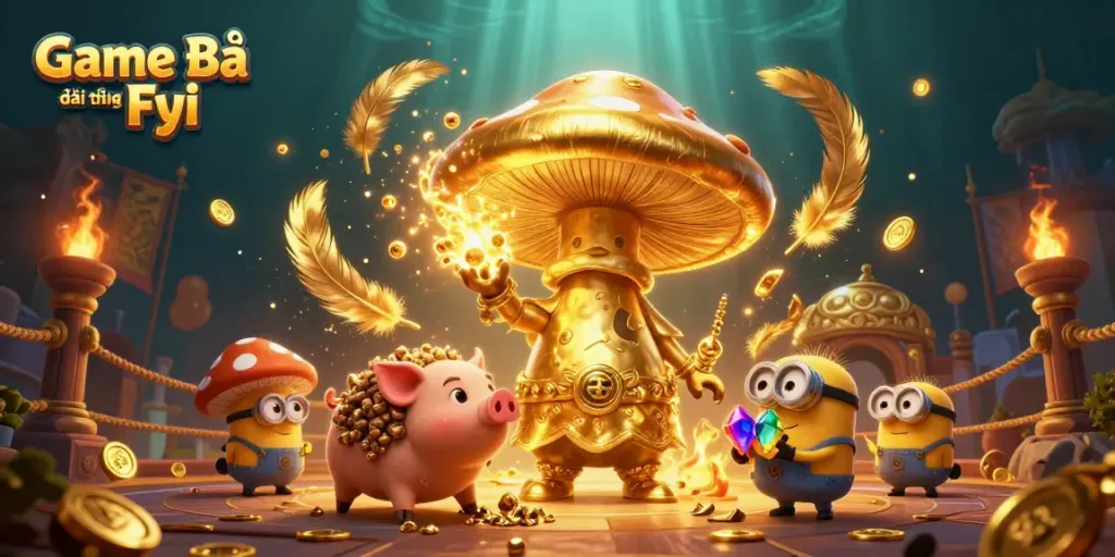 Experience exhilarating gameplay with Game Bài Đổi Thưởng Fyi in an enchanting casino scene full of treasures.