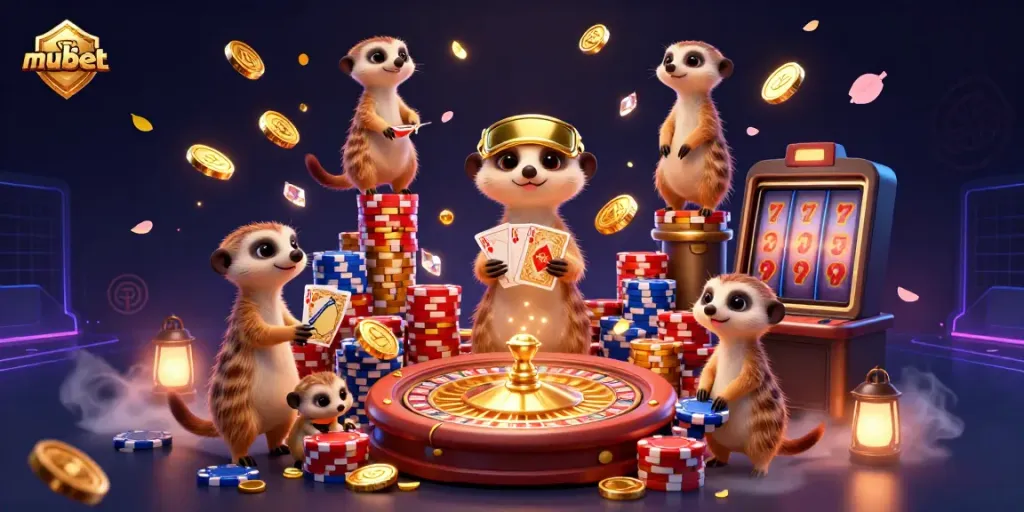 Experience thrilling action at mubet casino with energetic meerkats in vivid 3D.