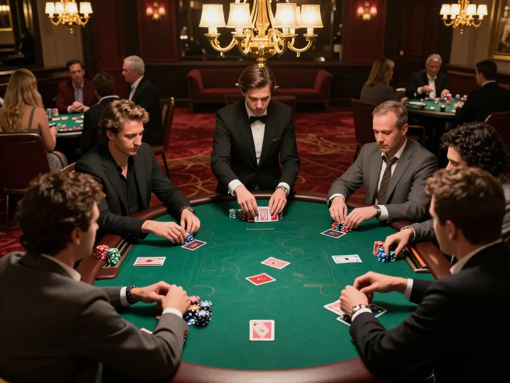 Players celebrate their win at GG88 poker table during an exciting casino night.