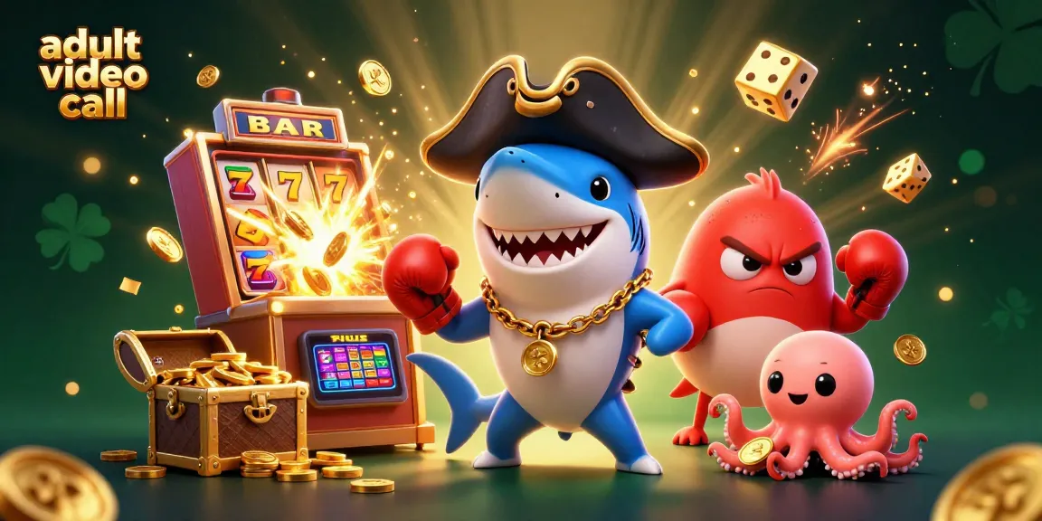 Engage in an exciting adult video call with seasoned gamblers and lively interactions accompanied by slot machines.