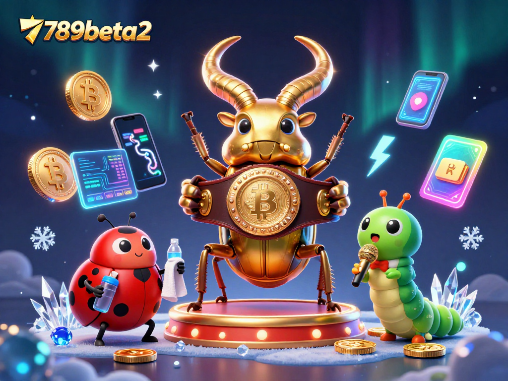 Engage with the vibrant 789beta2 casino world featuring colorful characters and crypto elements.
