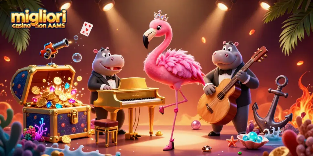 Scopri i migliori casino non AAMS con una vibrante scena 3D ricca di dettagli.
