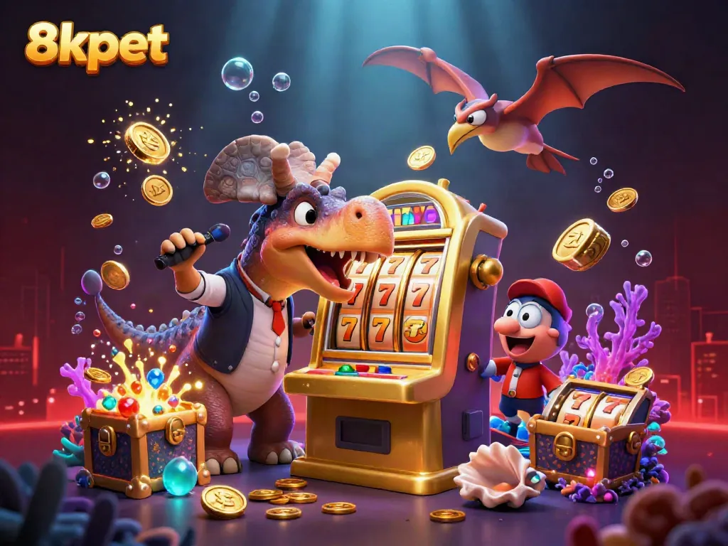Experience the excitement of winning at 8xbet with vibrant characters and dazzling casino elements.