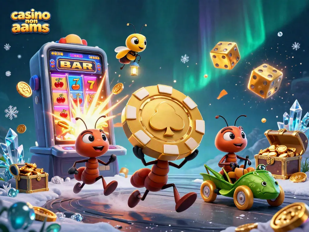 Giocatori di casino non AAMS mentre esplodono jackpot con simboli di frutta e gettoni d'oro.