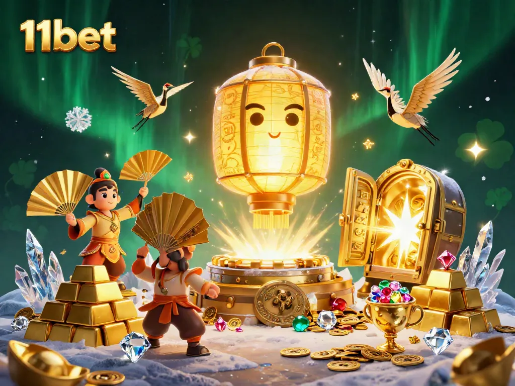 Experience excitement and treasures at 11bet's online casino with vibrant images of a magical casino.