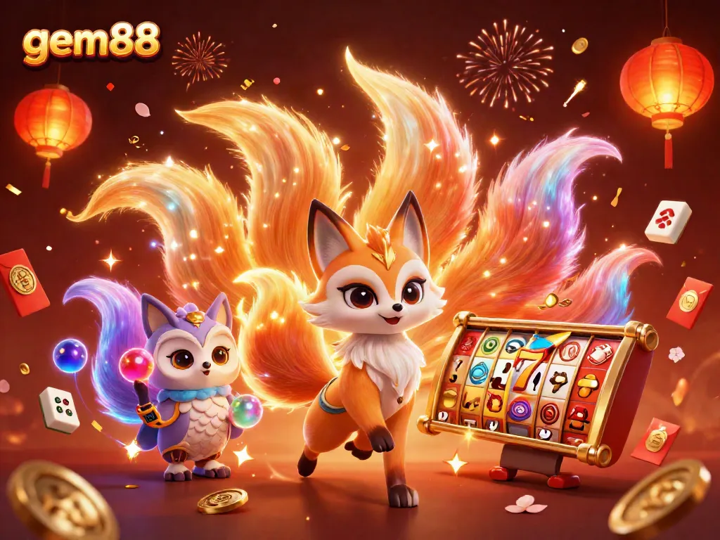 Experience the thrill of gaming with gem88, featuring vibrant characters and exciting slot elements.