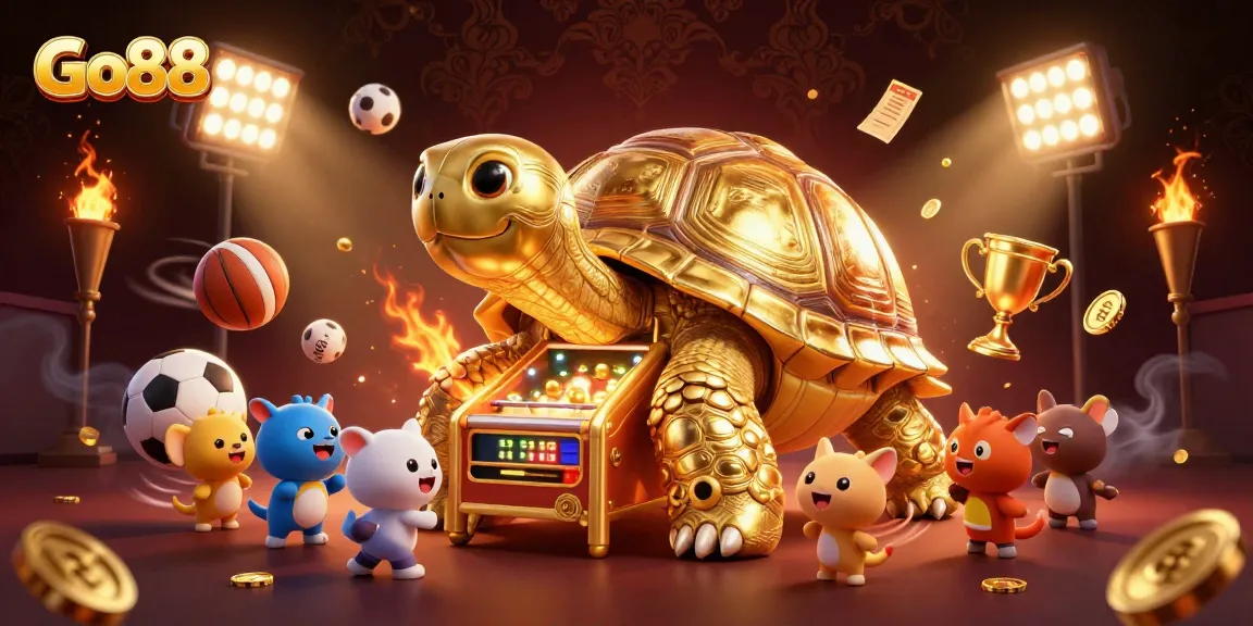 Experience thrilling action at Go88 with our golden tortoise pinball and vibrant sports elements.