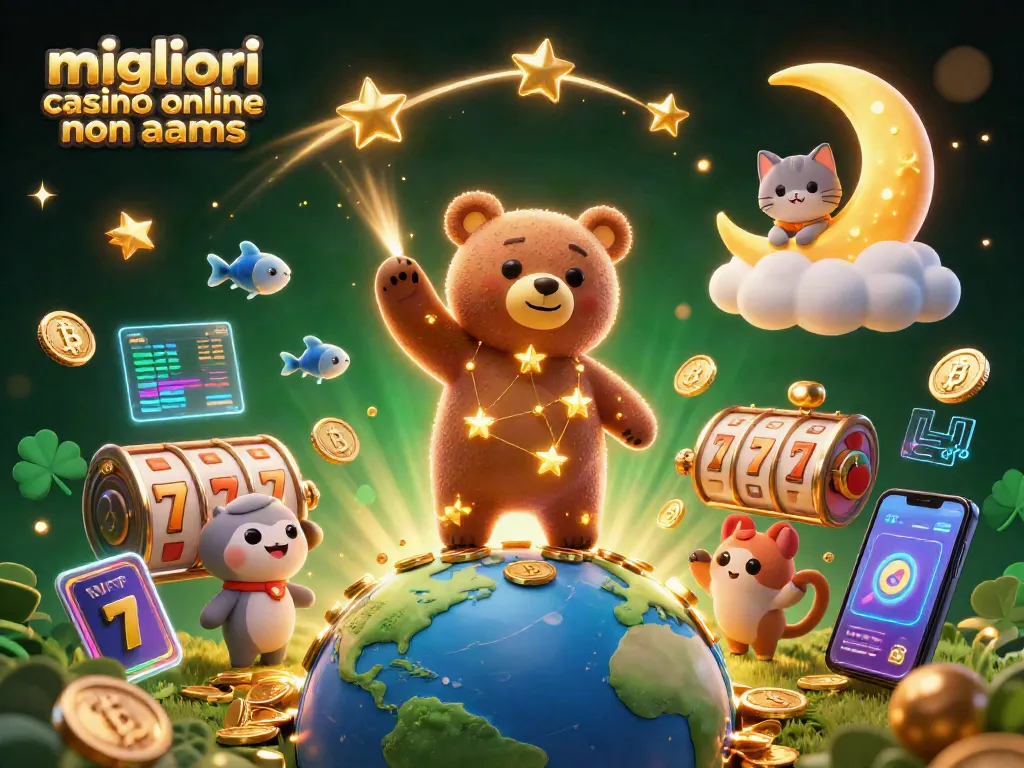 Migliori casinò online non AAMS: esplora giochi avvincenti con l'orso costellato che raccoglie monete d'oro.