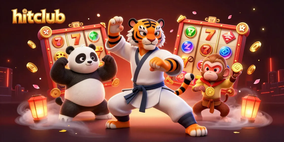 Hitclub showcases a lively 3D scene with cartoon characters in a casino-themed environment, enhancing gambling excitement.