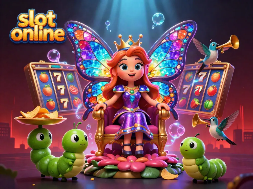 Spin the reels of slot online games with colorful symbols and vibrant characters in an immersive 3D scene.