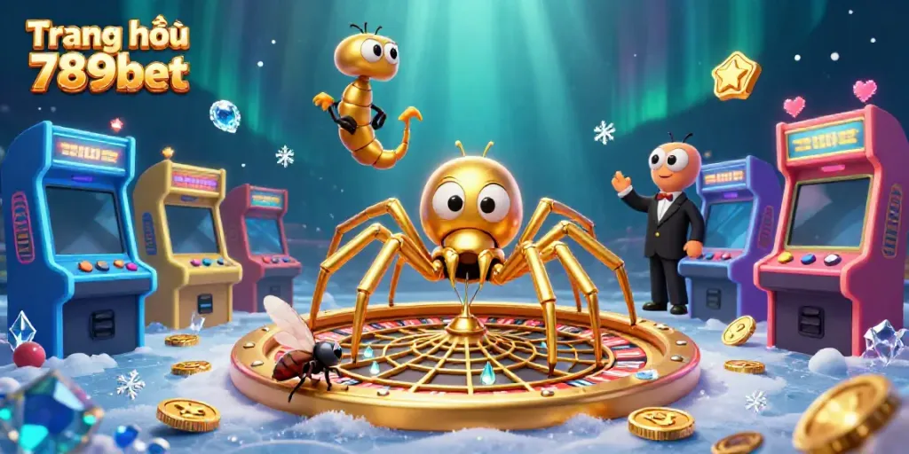 Engaging illustration showcasing Trang chủ 789bet with a dynamic 3D casino scene featuring a roulette wheel and animated characters.