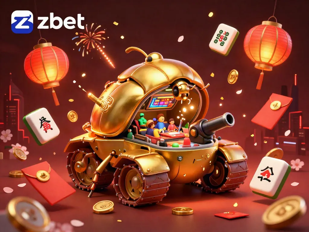 Engage in thrilling games at zbet with a dynamic cartoon casino scene featuring festive elements and vibrant visuals.