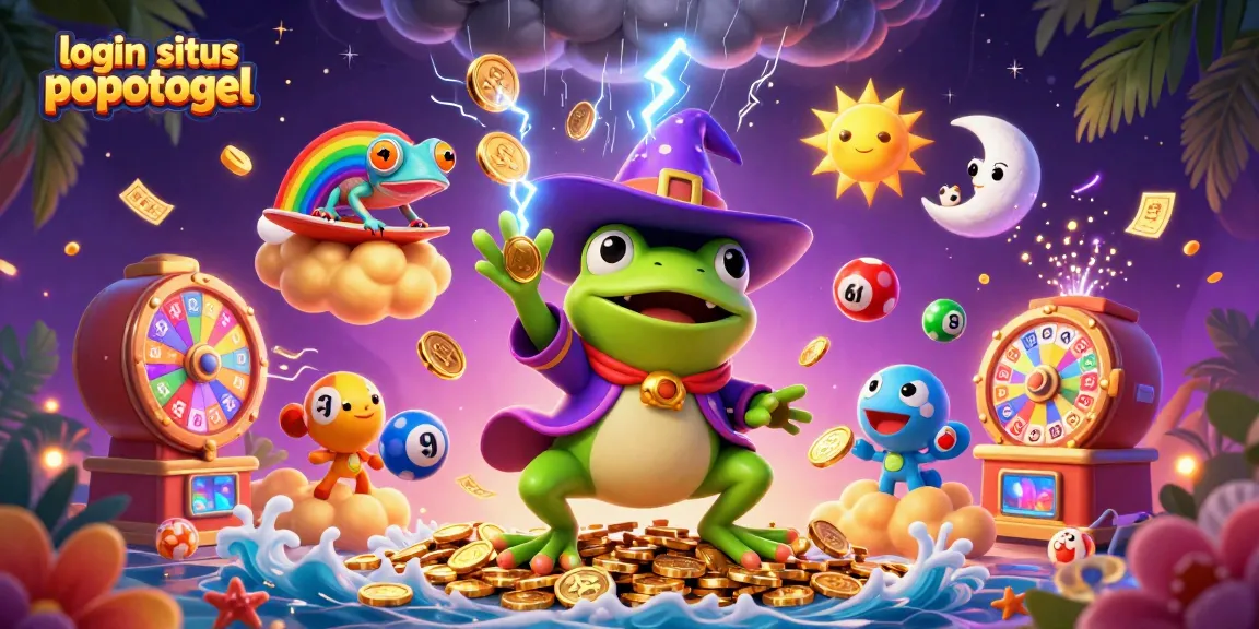 Engage in exciting gameplay with login situs popotogel featuring colorful lottery elements and dynamic characters.