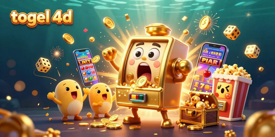 Experience a dazzling togel 4d jackpot win with dynamic slot machines and gold coins bursting in celebration.